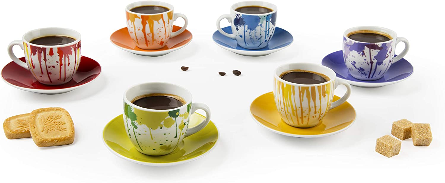 Excelsa Set 6 Tazzina Caffe' Dripping con piattino cod.64013